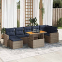 vidaXL 8-delige Loungeset met kussens poly rattan zwart