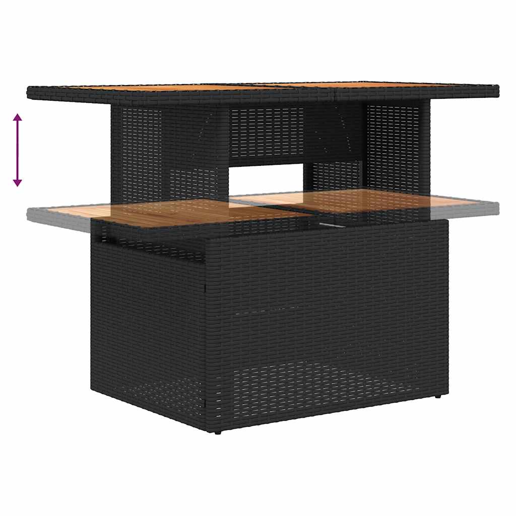 vidaXL 5-Piece Lounge Set with Cushions Poly Rattan Black