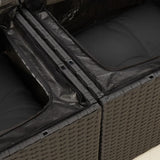 vidaXL 6-delige Loungeset met kussens poly rattan zwart