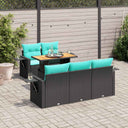 vidaXL 6-Piece Lounge Set with Cushions Poly Rattan Black