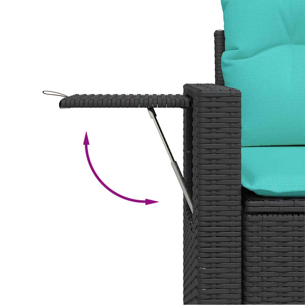vidaXL 6-Piece Lounge Set with Cushions Poly Rattan Black