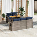vidaXL 6-Piece Lounge Set with Cushions Poly Rattan Black