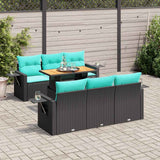 vidaXL 7-Piece Lounge Set with Cushions Poly Rattan Grey