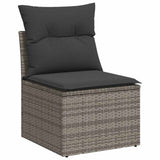 vidaXL 7-Piece Lounge Set with Cushions Poly Rattan Black