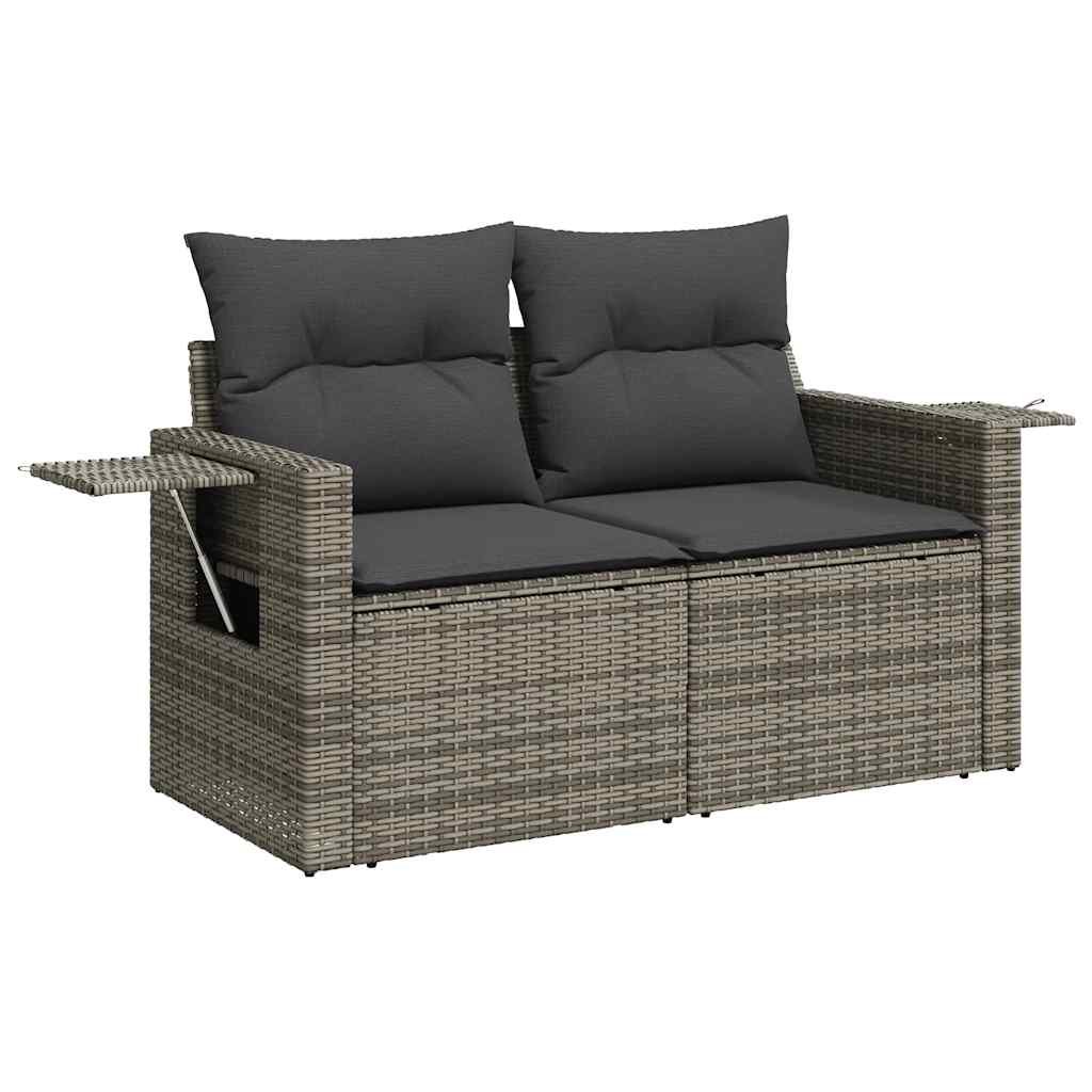 vidaXL 7-Piece Lounge Set with Cushions Poly Rattan Black