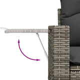 vidaXL 7-Piece Lounge Set with Cushions Poly Rattan Black