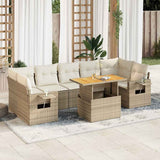 vidaXL 8-delige Loungeset met kussens poly rattan zwart