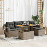 vidaXL 6-Piece Lounge Set with Cushions Poly Rattan Black