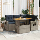 vidaXL 5-piece Lounge Set with Cushions Poly Rattan Black