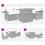 vidaXL 6-Piece Lounge Set with Cushions Poly Rattan Black
