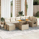 vidaXL 8-Piece Lounge Set with Cushions Poly Rattan Black