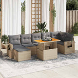 vidaXL 8-Piece Lounge Set with Cushions Poly Rattan Black