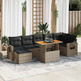 vidaXL 8-Piece Lounge Set with Cushions Poly Rattan Black