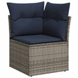 vidaXL 8-delige Loungeset met kussens poly rattan zwart