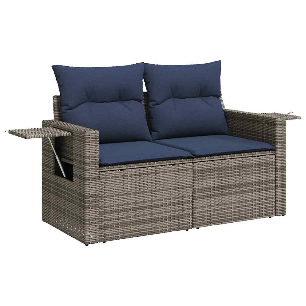 vidaXL 8-delige Loungeset met kussens poly rattan zwart