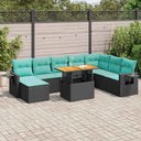 vidaXL 9-piece Lounge Set with Cushions Poly Rattan Grey