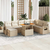 vidaXL 9-piece Lounge Set with cushions poly rattan black