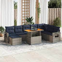 vidaXL 9-piece Lounge Set with Cushions Poly Rattan Grey