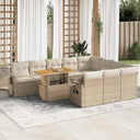 vidaXL 11-delige Loungeset met kussens poly rattan zwart
