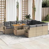 vidaXL 11-delige Loungeset met kussens poly rattan zwart
