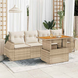 vidaXL 5-piece Lounge Set with Cushions Poly Rattan Black