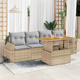 vidaXL 5-piece Lounge Set with Cushions Poly Rattan Black