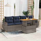 vidaXL 5-piece Lounge Set with Cushions Poly Rattan Black