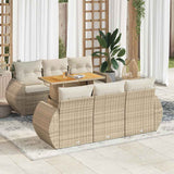 vidaXL 7-Piece Lounge Set with Cushions Poly Rattan Black