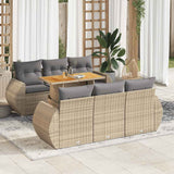 vidaXL 7-Piece Lounge Set with Cushions Poly Rattan Black