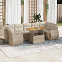 vidaXL 8-delige Loungeset met kussens poly rattan zwart