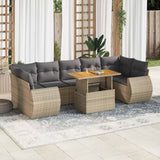 vidaXL 8-delige Loungeset met kussens poly rattan zwart
