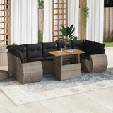 vidaXL 8-delige Loungeset met kussens poly rattan zwart
