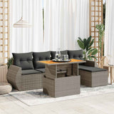 vidaXL 6-Piece Lounge Set with Cushions Poly Rattan Black