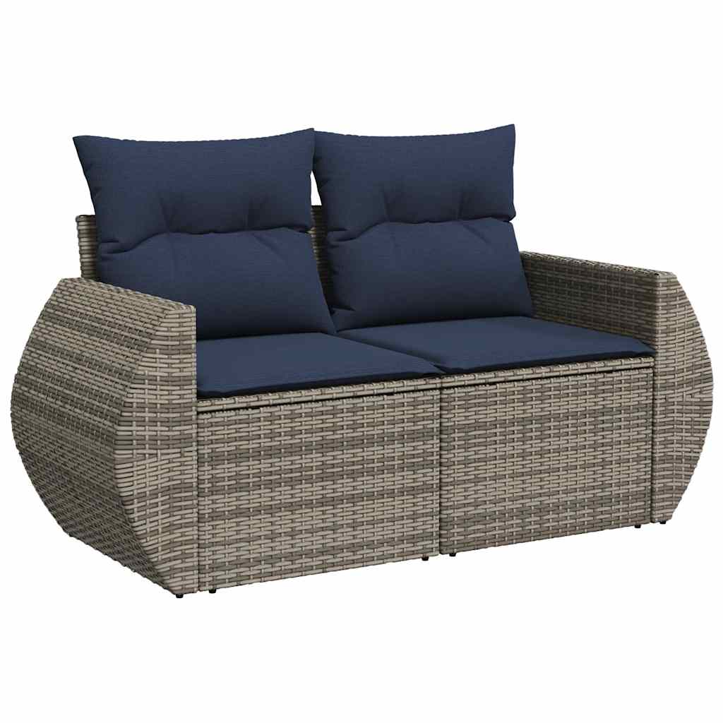 vidaXL 6-Piece Lounge Set with Cushions Poly Rattan Black