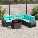 vidaXL 7-Piece Lounge Set with Cushions Poly Rattan Grey