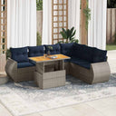 vidaXL 7-Piece Lounge Set with Cushions Poly Rattan Grey