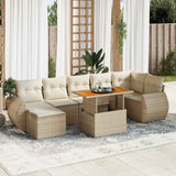 vidaXL 8-delige Loungeset met kussens poly rattan zwart