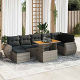 vidaXL 8-delige Loungeset met kussens poly rattan zwart