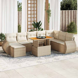 vidaXL 9-piece Lounge Set with Cushions Poly Rattan Black