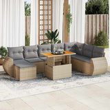 vidaXL 9-piece Lounge Set with Cushions Poly Rattan Black