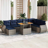 vidaXL 9-piece Lounge Set with Cushions Poly Rattan Grey