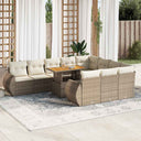 vidaXL 11-delige Loungeset met kussens poly rattan zwart