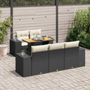 vidaXL 6-Piece Lounge Set with Cushions Poly Rattan Black