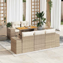 vidaXL 6-Piece Lounge Set with Cushions Poly Rattan Black
