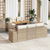 vidaXL 6-Piece Lounge Set with Cushions Poly Rattan Black