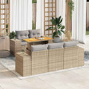 vidaXL 6-Piece Lounge Set with Cushions Poly Rattan Black