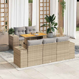 vidaXL 6-Piece Lounge Set with Cushions Poly Rattan Black
