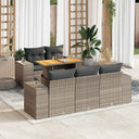 vidaXL 6-Piece Lounge Set with Cushions Poly Rattan Black