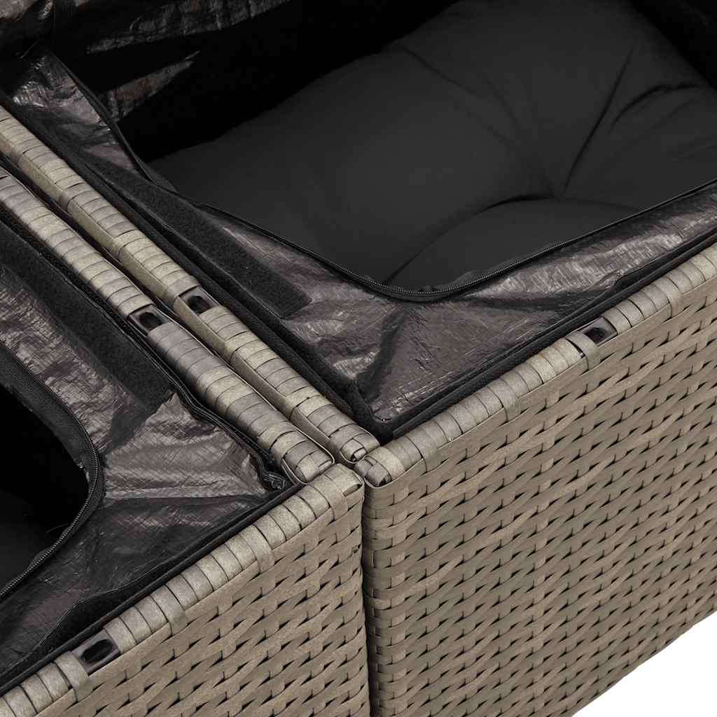 vidaXL 6-Piece Lounge Set with Cushions Poly Rattan Black