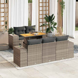 vidaXL 6-Piece Lounge Set with Cushions Poly Rattan Black